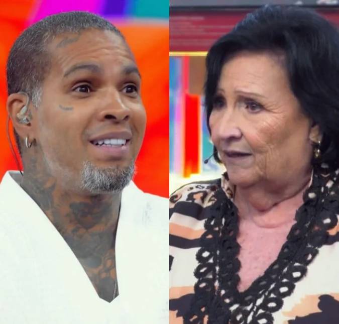 Déa Lúcia enquadra Rodriguinho no <I>Domingão com Huck</i> e dispara: <I>Você tem coragem de me chamar de velha e gorda?</i>