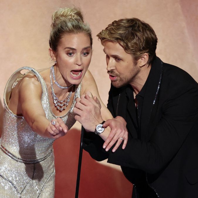 Ryan Gosling e Emily Blunt protagonizam <i>discussão</i> divertida no <i>Oscar 2024</i>