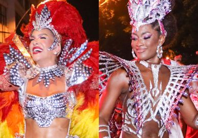 Lore Improta e Erika Januza desfilam pela Viradouro nas ruas de Niterói