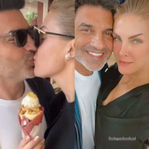 Ana Hickmann e Edu Guedes tomam sorvete juntinhos e beijam muito. Confira os momentos do casal