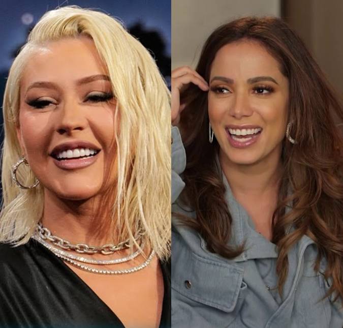 Christina Aguilera compartilha foto ao lado de Anitta em noite badalada e <i>web</i> reage: <i>Muito poder</i>