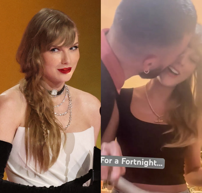 Taylor Swift compartilha momento fofo com Travis Kelce em vídeo inédito