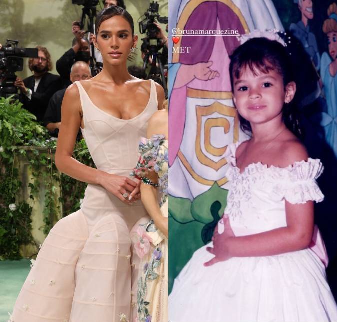 Com joias avaliadas em quase cinco milhões de reais, Bruna Marquezine faz estreia no <i>MET Gala</i> e relembra infância