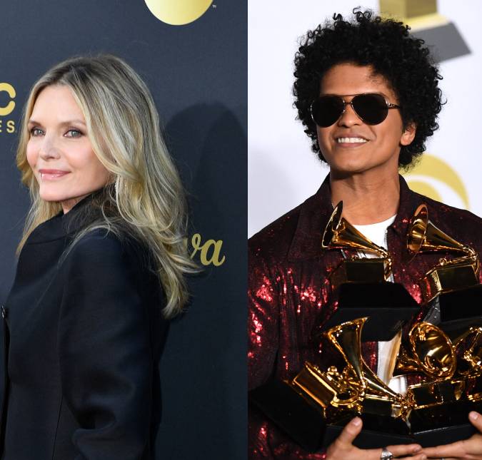 A musa! Michelle Pfeiffer posta foto com Bruno Mars ao som de <i>Uptown Funk</i>