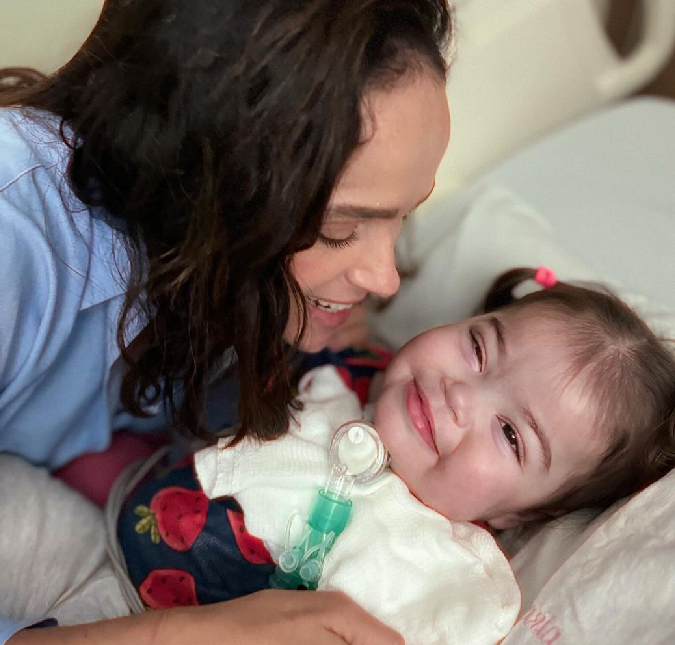 Letícia Cazarré mostra momento em que sua filha Maria Guilhermina pede para não ser filmada; assista