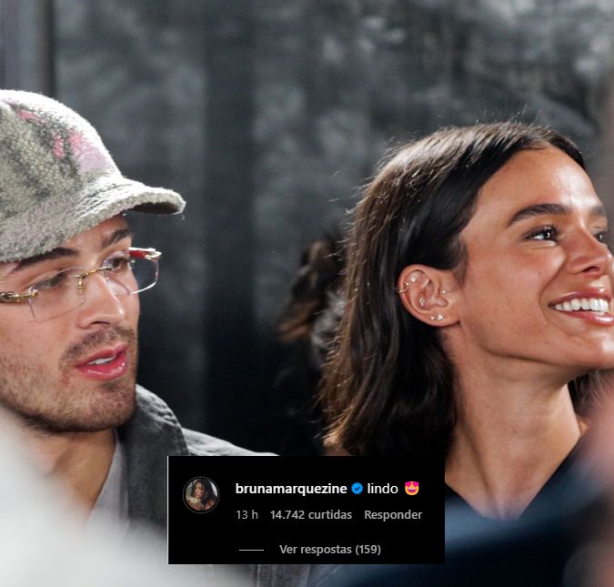 Em mais uma demonstração de carinho, Bruna Marquezine comenta em <i>post</i> de João Guilherme: <i>Lindo</i>