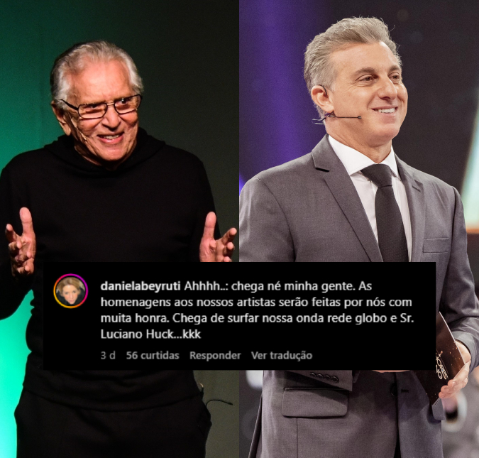 Após colunista apontar suposta intenção de Luciano Huck homenagear Carlos Alberto de Nóbrega, filha de Silvio Santos se pronuncia: <i>Chega né</i>