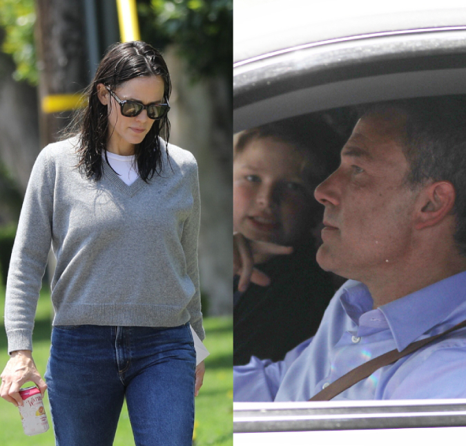 Após ganhar homenagem de Jennifer Lopez, Ben Affleck passa Dia dos Pais com os filhos e Jennifer Garner