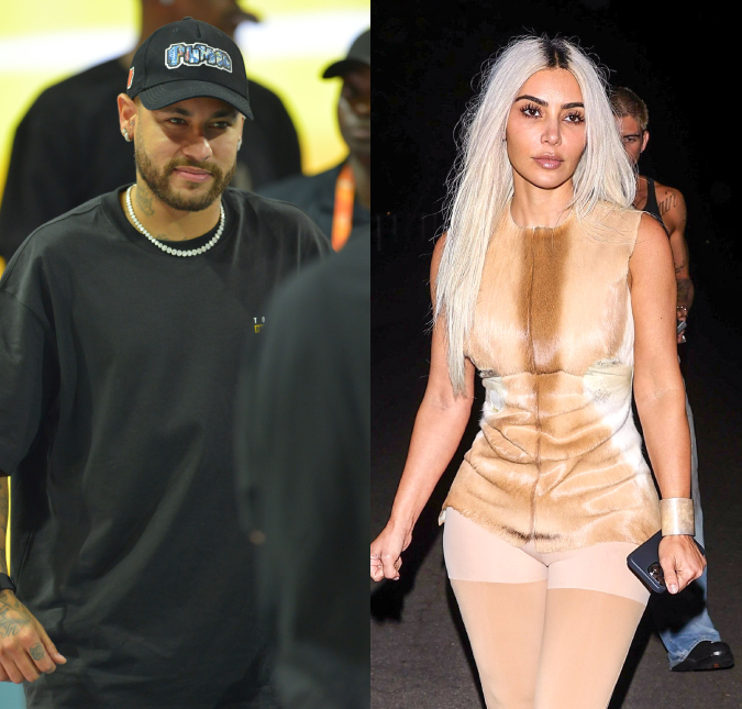 Em jogo do Brasil nos EUA, Neymar Jr. posa para fotos com Saint West, filho de Kim Kardashian