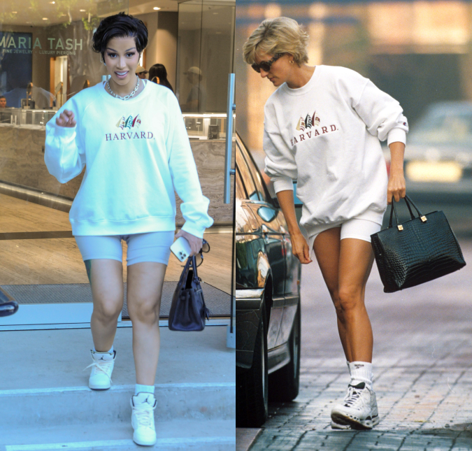Cardi B usa <i>look</i> icônico de Princesa Diana usado em junho de 1997; confira