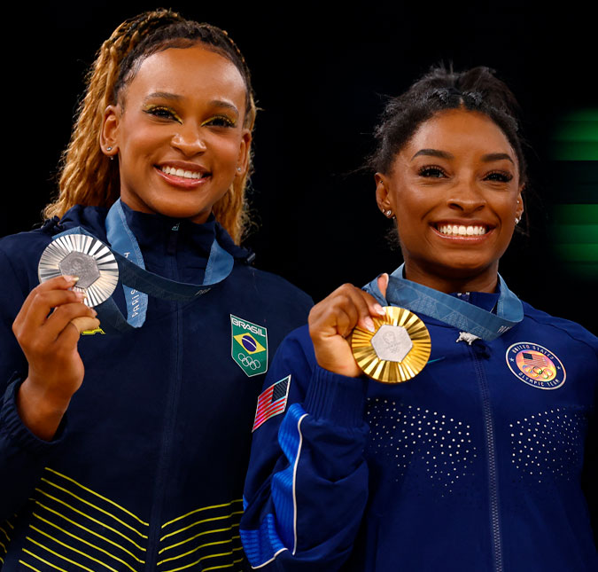 Simone Biles reconhece potência de Rebeca Andrade e confessa: <i>- Nunca tive uma atleta tão próxima de mim</i>