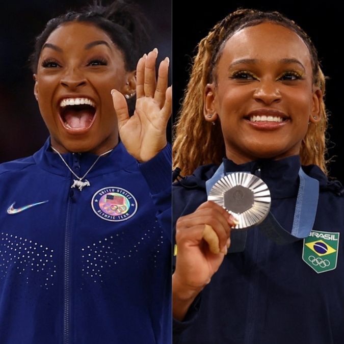 Simone Biles volta a elogiar Rebeca Andrade antes da final da ginástica artística nas Olimpíadas