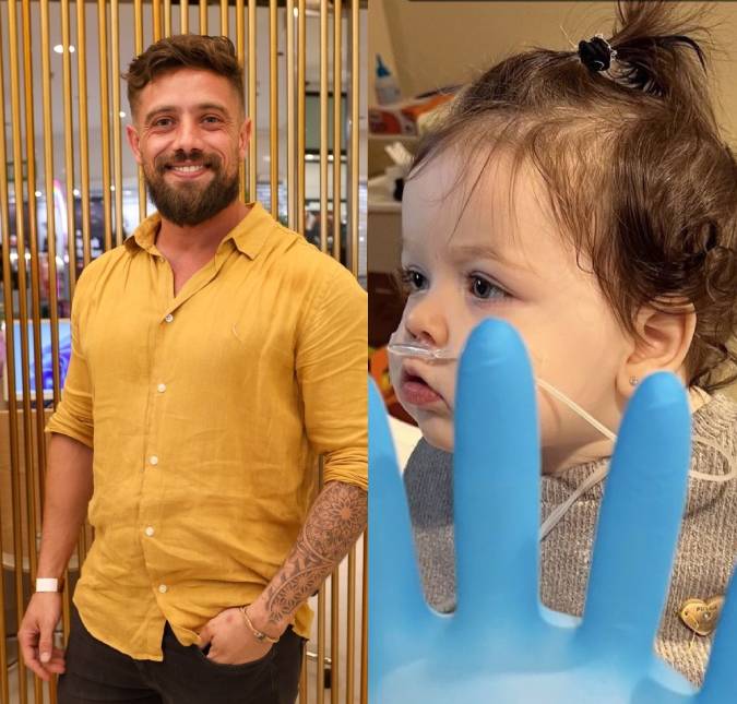 Rafael Cardoso publica foto da filha caçula no hospital e tranquiliza: <i>Já já está saindo</i>