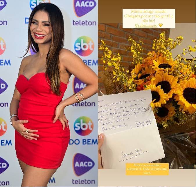 Lexa se emociona ao receber carta de Sabrina Sato parabenizando por gravidez: <i>Obrigada por ser tão gentil</i>