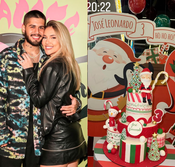 Virginia Fonseca e Zé Felipe fazem festa com tema natalino para celebrar três meses de José Leonardo