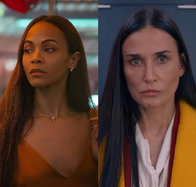 Zoe Saldaña e Demi Moore comemoram indicações para o <i>Globo de Ouro</i>