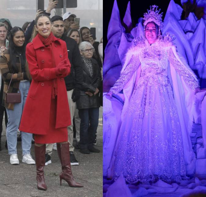 Patrícia Poeta apresenta <I>Encontro</i> direto do Rio Grande do Sul e desfila como Rainha do Inverno