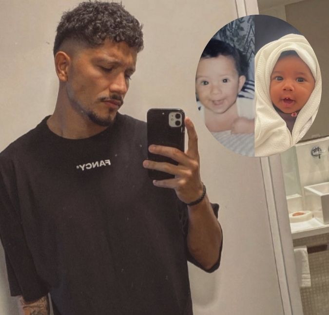 Yuri Lima brinca ao mostrar foto dele e de Nala, sua filha com IZA, e compara: <i>Minha cara</i>