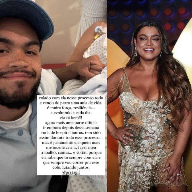 Filho de Preta Gil aparece de mãos dadas com a cantora na UTI: <i>Lutando juntos</i>