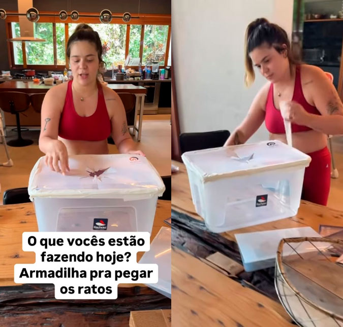 Viih Tube monta armadilhas caseiras para tentar capturar ratos que estão invadindo sua casa: <i>Nenhuma deu certo</i>