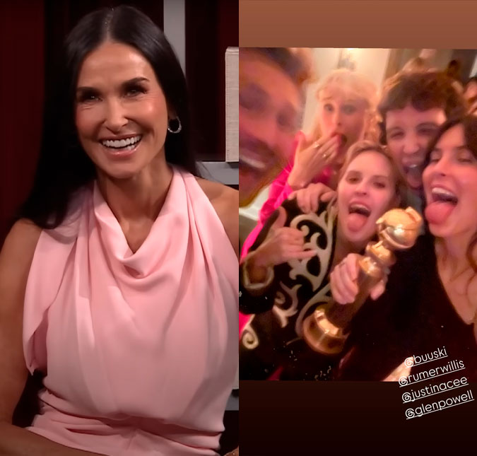 Filhas de Demi Moore celebram prêmio da atriz no <i>Globo de Ouro 2025: Tão merecido</i>