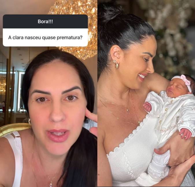 Graciele Lacerda nega que filha seja prematura e explica: -<i> Foi uma situação do meu parto</i>