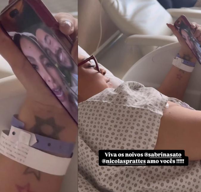 Sabrina Sato faz chamada de vídeo com Preta Gil no dia de seu casamento: <i>Vai ter a festa para você cantar e celebrar</i>