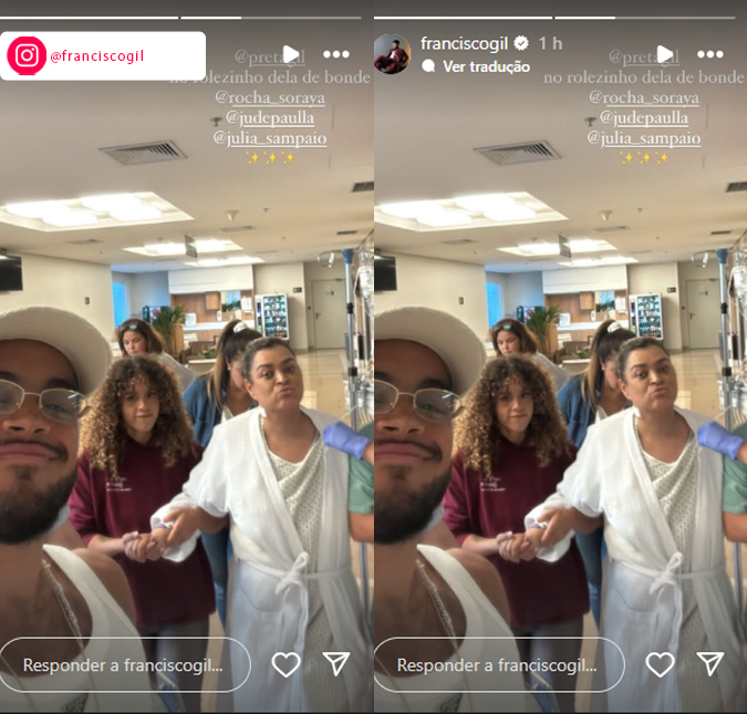 Francisco Gil mostra Preta Gil caminhando no hospital: <i>No rolezinho dela</i>