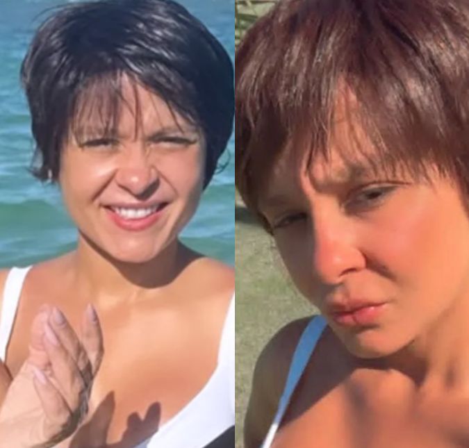 Maiara radicaliza no visual e surge com o cabelo curtinho A irmã de Maraisa foi fotografada durante uma viagem em família