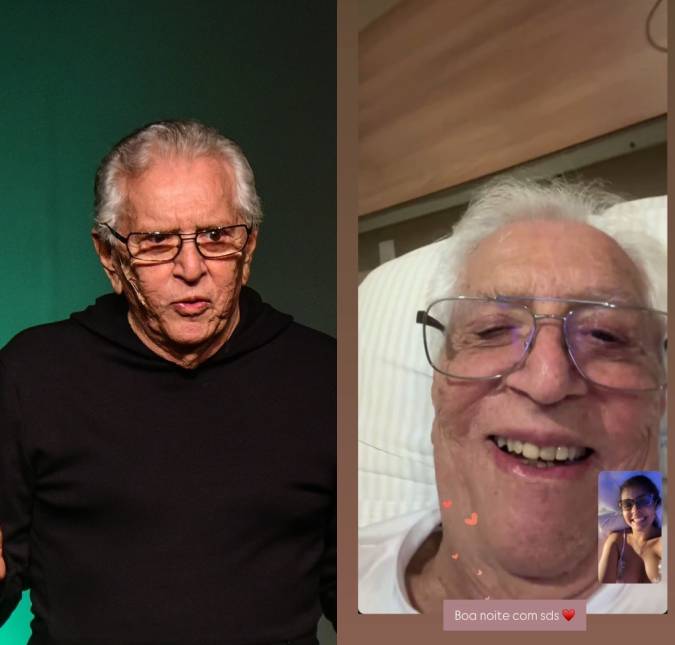 Internado, Carlos Alberto de Nóbrega aparece em cama de hospital em publicação da esposa