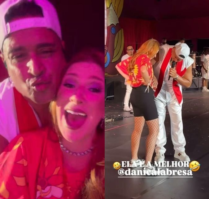 Grávida, Dani Calabresa curte <i>show</i> de Xanddy e dança no palco com o cantor