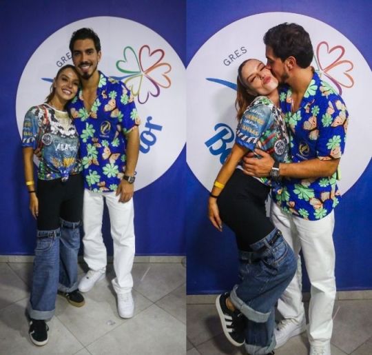 Giovanna Lancellotti veste calça diferentona de mais de seis mil reais ao comemorar vitória da Beija-Flor com Gabriel David