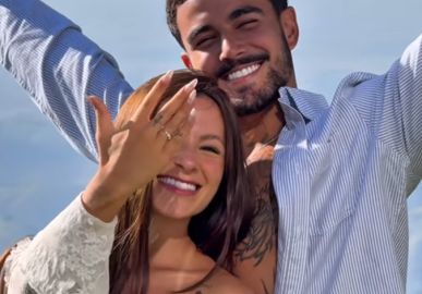 Ex-peões de <i>A Fazenda</i>, Nathalia Valente e Yuri Meirelles estão noivos. Confira os famosos que noivaram em 2025
