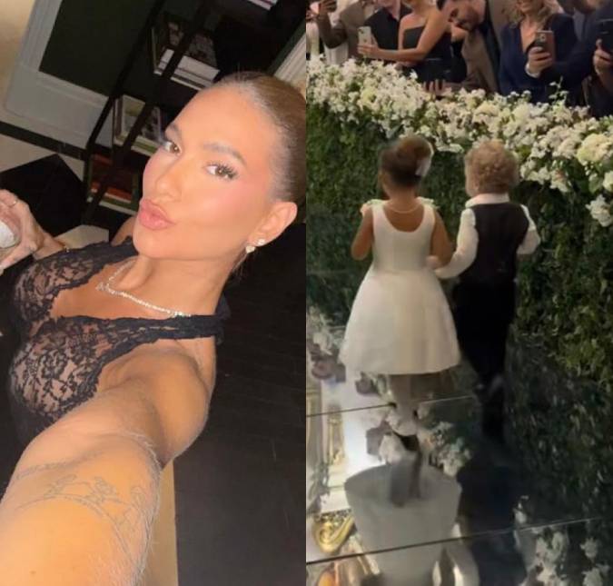 Filha de Virginia Fonseca rouba a cena em casamento e foge pelo corredor da igreja durante entrada como daminha; assista!