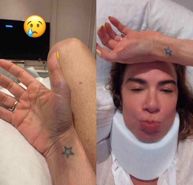 Após cirurgia de emergência, Luciana Gimenez mostra hematoma: - <i>Uma tortura</i>