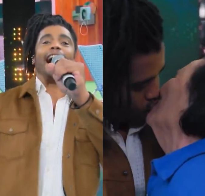 Internautas reagem a Diogo Almeida cantando <i>Energia de Vilmoca</i> e dando beijão em Dona Déa no <i>Domingão com Huck</i>
