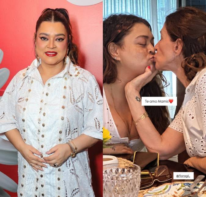 Preta Gil surge dando selinho em madrasta e declara: -<i>Te amo</i>