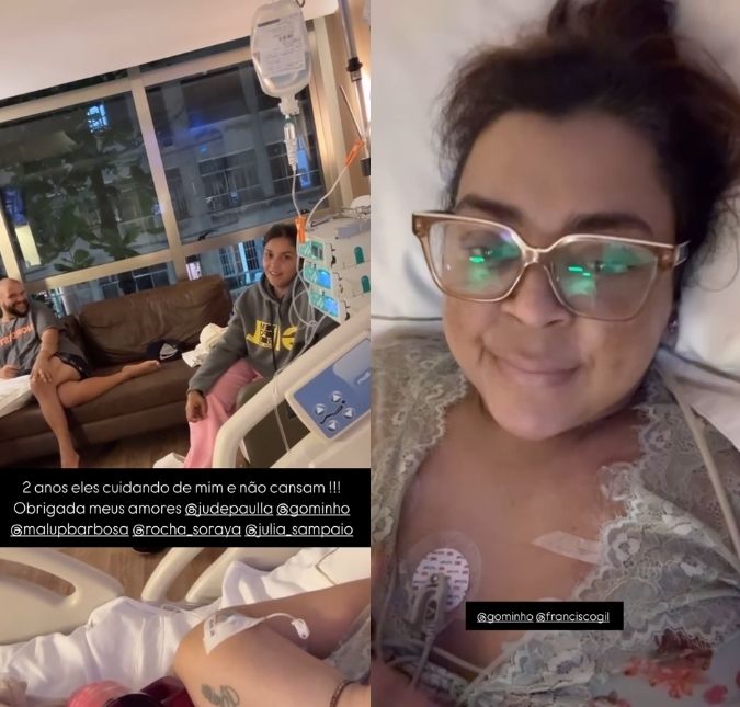 Internada, Preta Gil compartilha vídeo no hospital e agradece amigos: <i>Dois anos eles cuidando de mim e não cansam</i>
