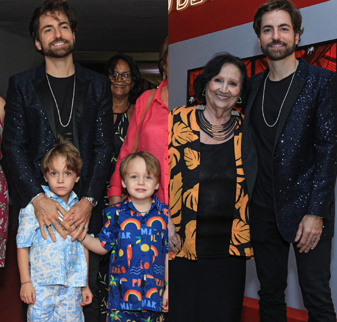 Thales Bretas faz rara aparição com os filhos e posa com Déa Lúcia em abertura de exposição de Paulo Gustavo