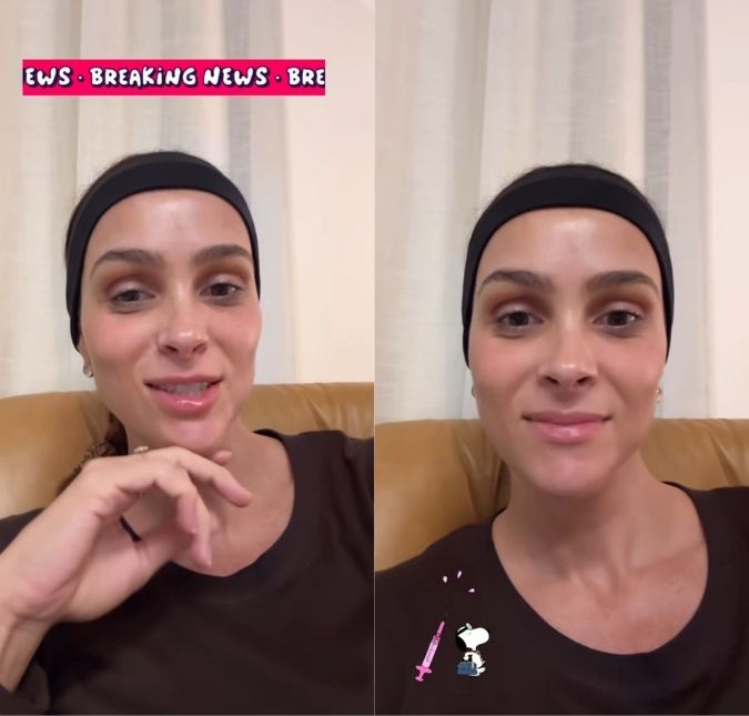 Letícia Cazarré revela procedimento estético no rosto: - <i>O pós-operatório é meio chatinho</i>