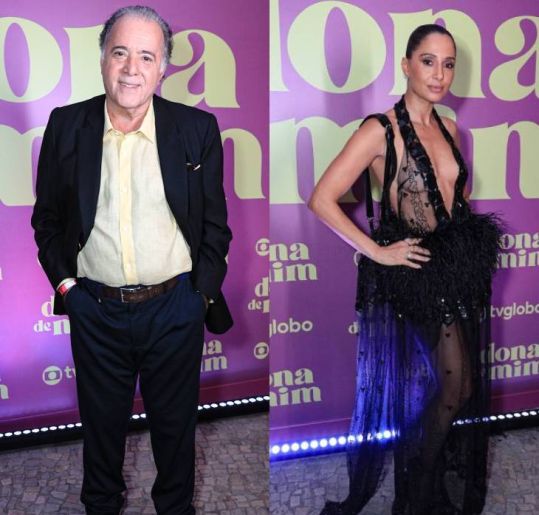 Tony Ramos, Camila Pitanga e elenco estrelado de <i>Dona de Mim</i> se reúnem em lançamento da novela. Veja os <i>looks</i>