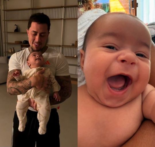 MC Daniel mostra Rás todo sorridente ao celebrar dois meses de vida. Confira os melhores momentos do cantor como pai