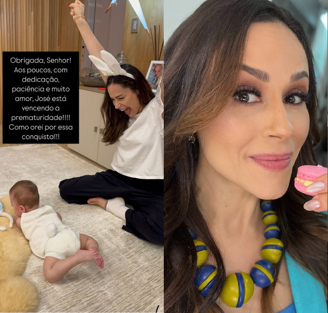 Nadja Haddad emociona seguidores com evolução do filho, que nasceu prematuro: <i>Josézinho virou sozinho!</i>