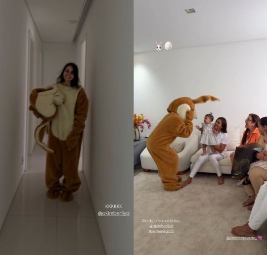 Amanda Kimberlly se veste de coelho da Páscoa para celebrar feriado com Helena. Veja os melhores momentos da terceira filha de Neymar Jr.