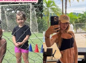 Como cresceu! Virginia Fonseca mostra Maria Alice na primeira aula de futebol