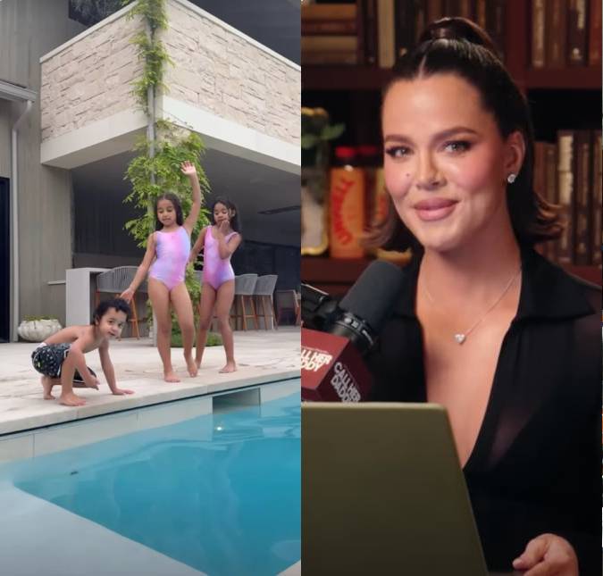 Função babá! Khloé Kardashian curte <i>Met Gala</i> ao lado dos filhos e sobrinha em casa