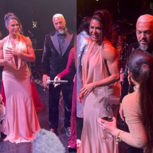 Belo e Gracyanne Barbosa ficam lado a lado em festa de aniversário de 50 anos de Leo Dias; namorada do cantor explica porque faltou ao evento