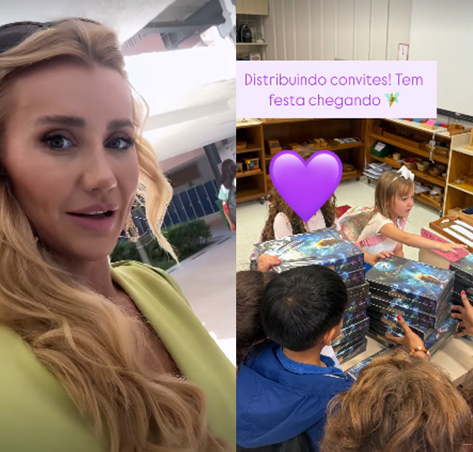 Ana Paula Siebert encanta ao mostrar a filha, Vicky, distribuindo convites do seu aniversário