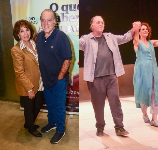 Tony Ramos é prestigiado por esposa ao reestrear peça de teatro com Denise Fraga em São Paulo