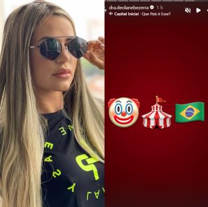 Indireta? Deolane posta imagem de palhaço e circo no dia em que a CPI das Bets recebe Virginia Fonseca